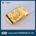OEM white colour navy belt canvas belt police belt with golden buckle